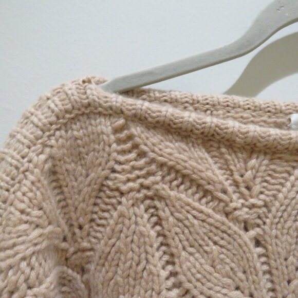 GARNET HILL 100% Recycled Cashmere Chunky Boatneck Sweater XL Oatmeal Soft Girl - Picture 5 of 13